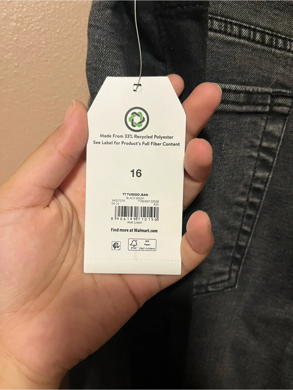 NWT Time & Tru High Rise Relaxed Straight Women’s Jeans Size 16